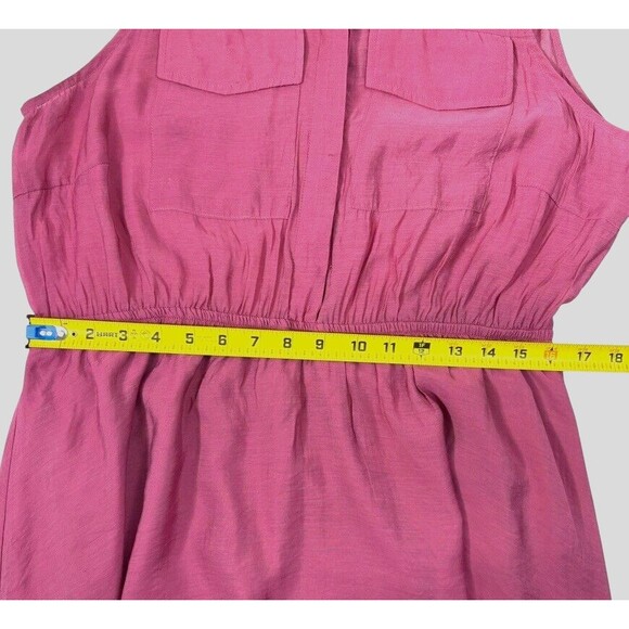 And Now This Sleeveless Shirt Dress Maxi Raspberry Pink Flowy Airy Romantic XL - Picture 10 of 16